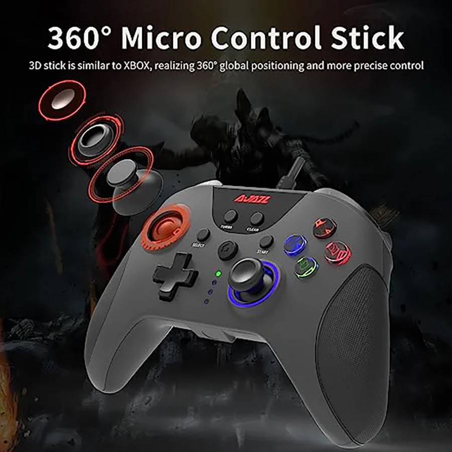 AJAZZ AG110 Gamepad Smart Chip Double Vibration Precise Joystick Precision 6.6ft Cable - Image 3