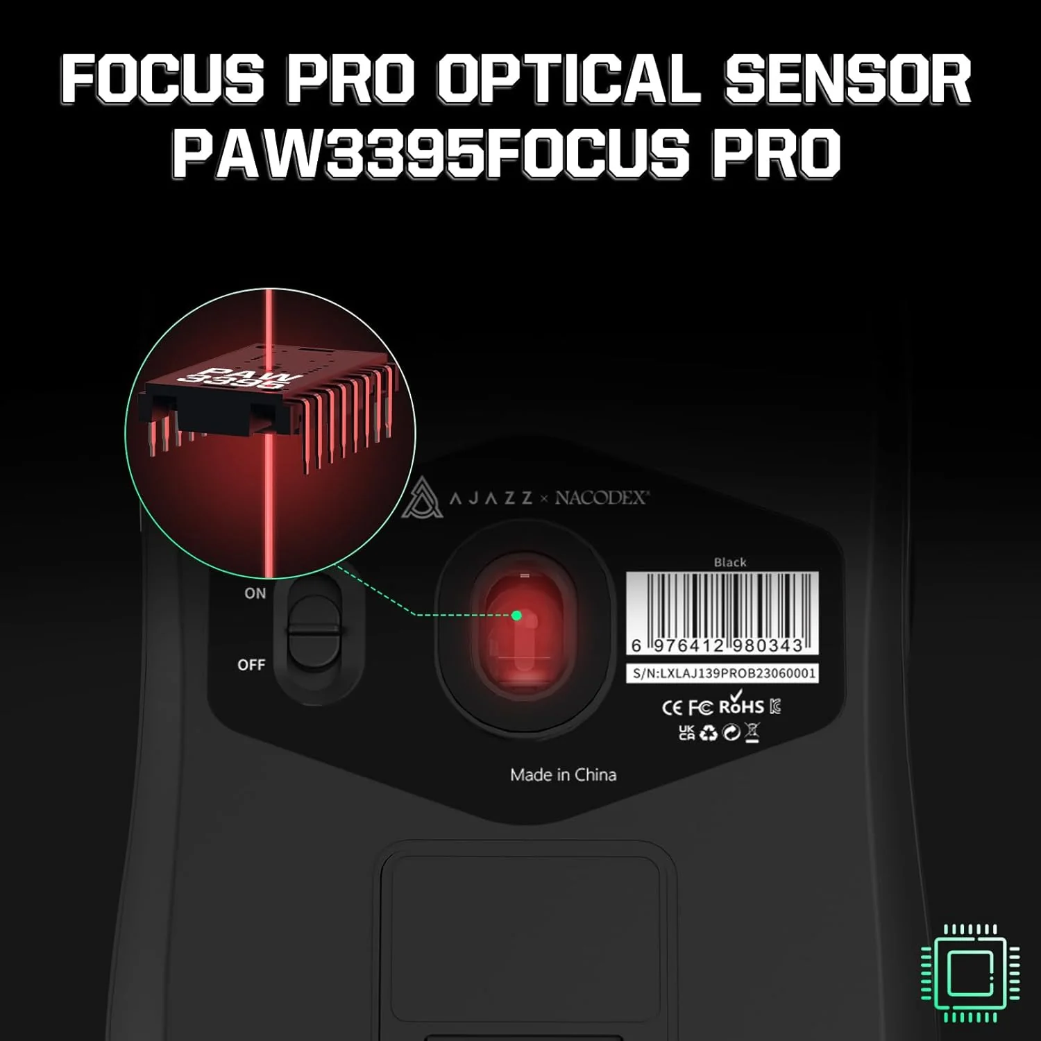 AJAZZ AJ139 PRO Mouse PAW3395 4000Hz Polling Rate 26000DPI Max 59g Lightweigh - Image 17