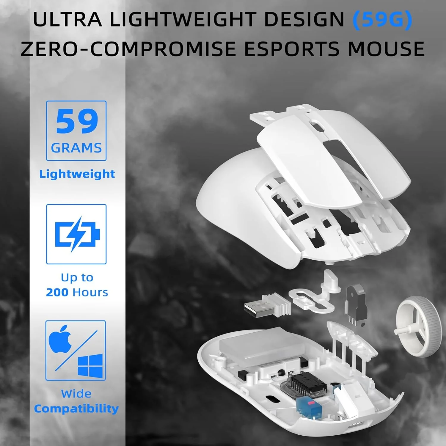 AJAZZ AJ139 PRO Mouse PAW3395 4000Hz Polling Rate 26000DPI Max 59g Lightweigh - Image 9