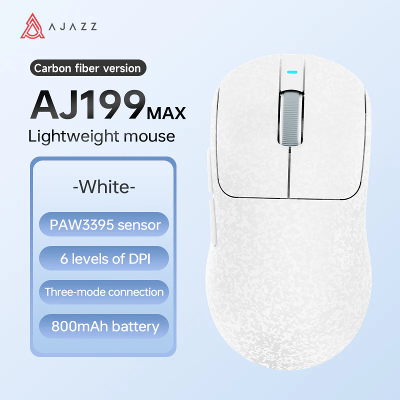 AJAZZ AJ199 MAX Mouse Tri-mode Bluetooth wired [Black/White] - Image 20