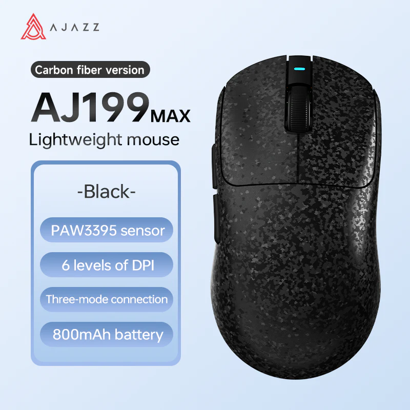 AJAZZ AJ199 MAX Mouse Tri-mode Bluetooth wired [Black/White] - Image 9