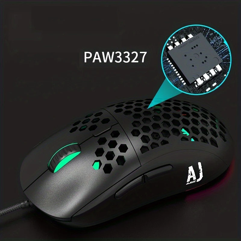 AJAZZ AJ380 Series Mouse Honeycomb Shell Design Uitra PMW3338 Optical Gaming Sensor RGB Backlight - Image 6