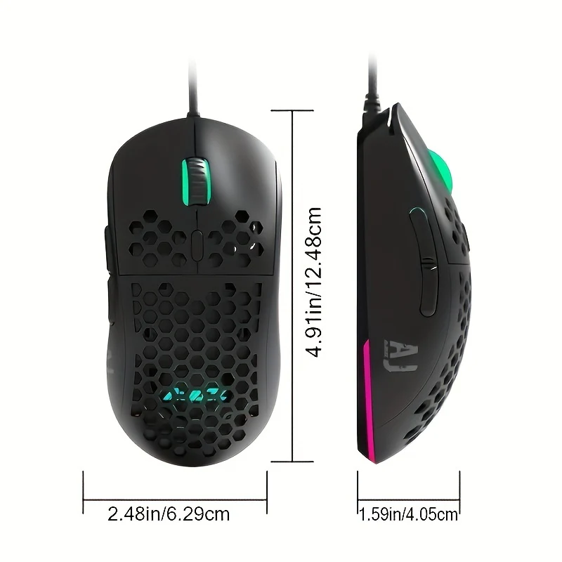 AJAZZ AJ380 Series Mouse Honeycomb Shell Design Uitra PMW3338 Optical Gaming Sensor RGB Backlight - Image 9