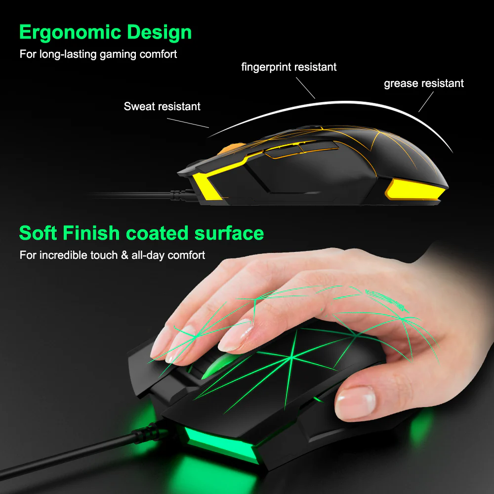 AJAZZ AJ52 Mouse 2500DPI ADNS-5050Gaming Chip 1000HZ Polling Rate Plug Play Wired  7 Programmable Buttons Mouse - Image 12