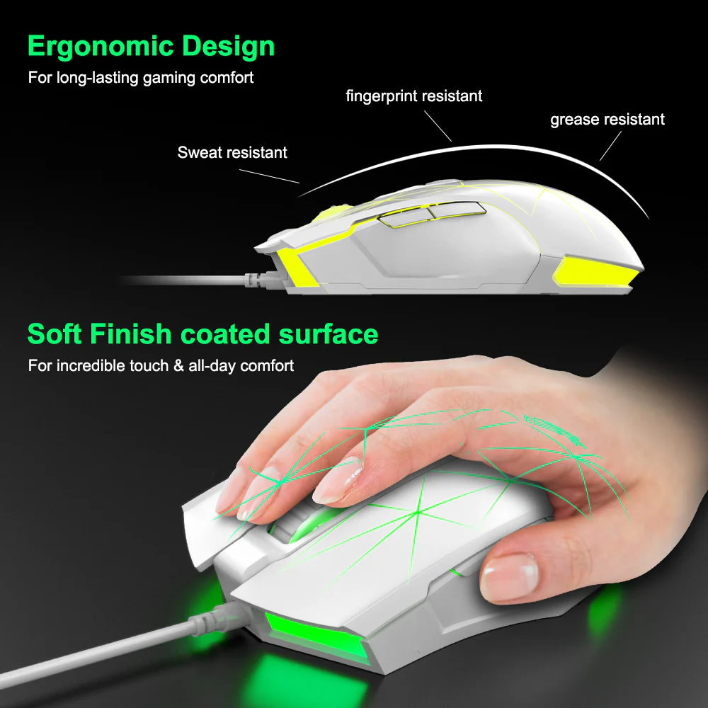 AJAZZ AJ52 Mouse 2500DPI ADNS-5050Gaming Chip 1000HZ Polling Rate Plug Play Wired  7 Programmable Buttons Mouse - Image 17