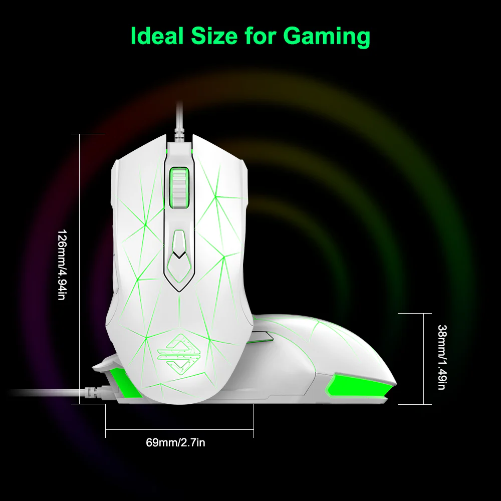 AJAZZ AJ52 Mouse 2500DPI ADNS-5050Gaming Chip 1000HZ Polling Rate Plug Play Wired  7 Programmable Buttons Mouse - Image 19