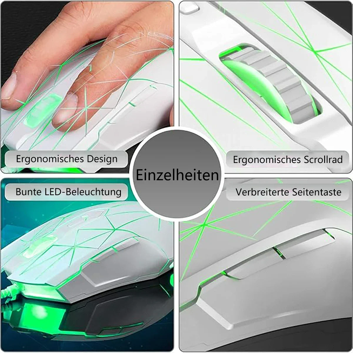 AJAZZ AJ52 Mouse 2500DPI ADNS-5050Gaming Chip 1000HZ Polling Rate Plug Play Wired  7 Programmable Buttons Mouse - Image 20