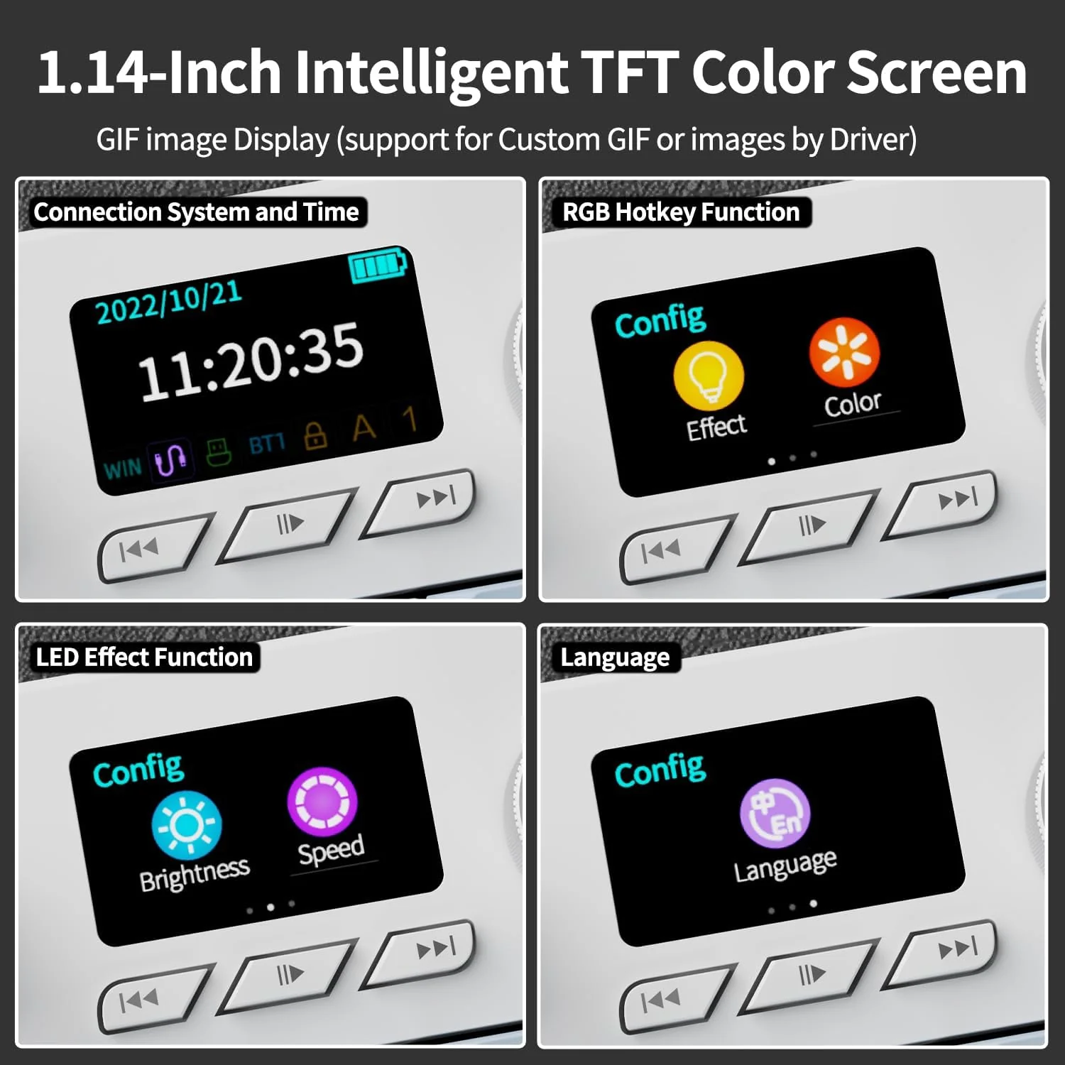 AJAZZ AK35I V3 MAX 104-key customized Keyboard TFT color screen Tri-mode RGB DIY - Image 12