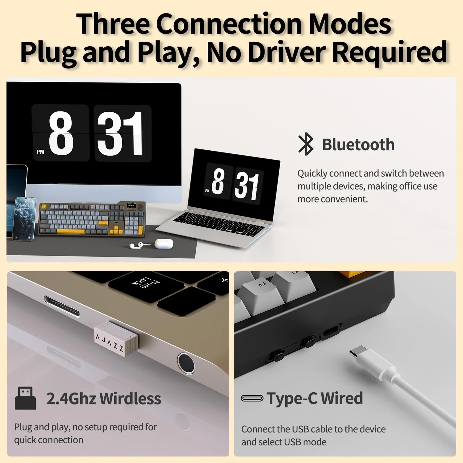 AJAZZ AK35I V3 MAX 104-key customized Keyboard TFT color screen Tri-mode RGB DIY - Image 14