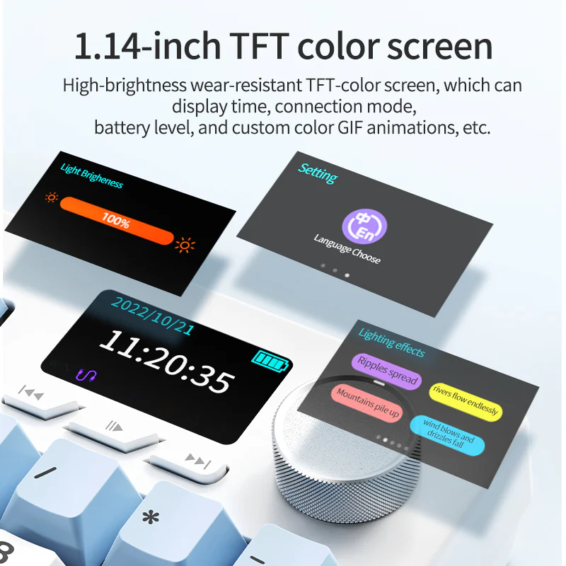 AJAZZ AK35I V3 MAX 104-key customized Keyboard TFT color screen Tri-mode RGB DIY - Image 4