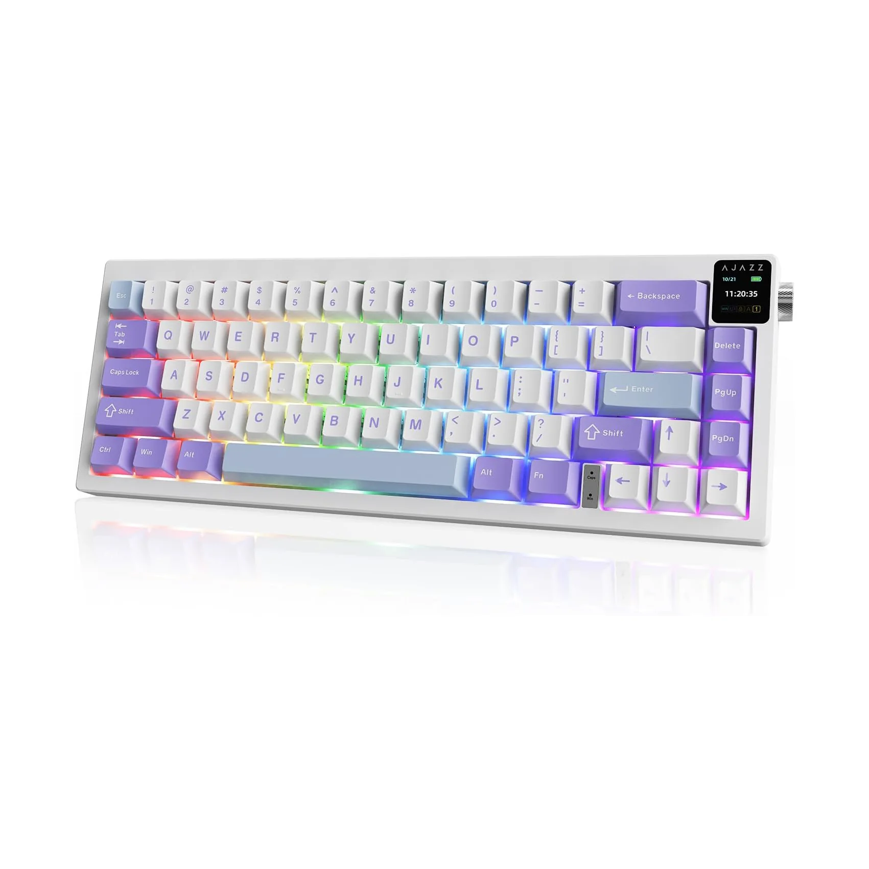 AJAZZ AK650 Mechanical Keyboard 5000mAh Battery Hot-Swap Wired/Bluetooth/2.4Ghz Wireless TFT Color Display Metal Knob Custom GIFs 65% Layout - Image 3