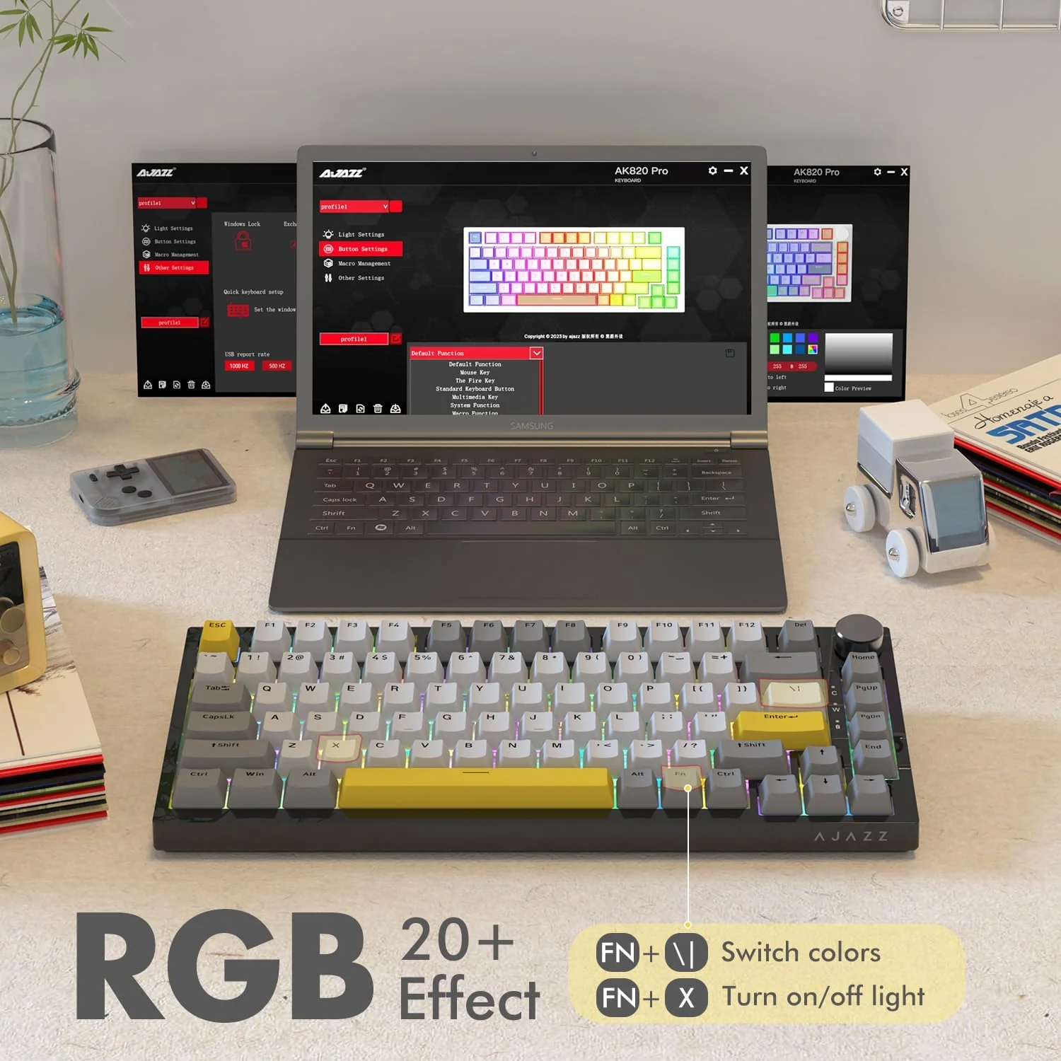 AJAZZ AK820 Mechanical Keyboard Hot Swapping 75% Layout with Knob Supprt win & Mac - Image 25