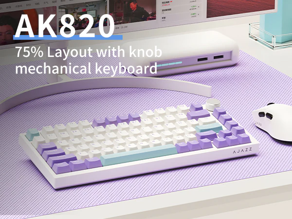 AJAZZ AK820 Mechanical Keyboard Hot Swapping 75% Layout with Knob Supprt win & Mac - Image 27