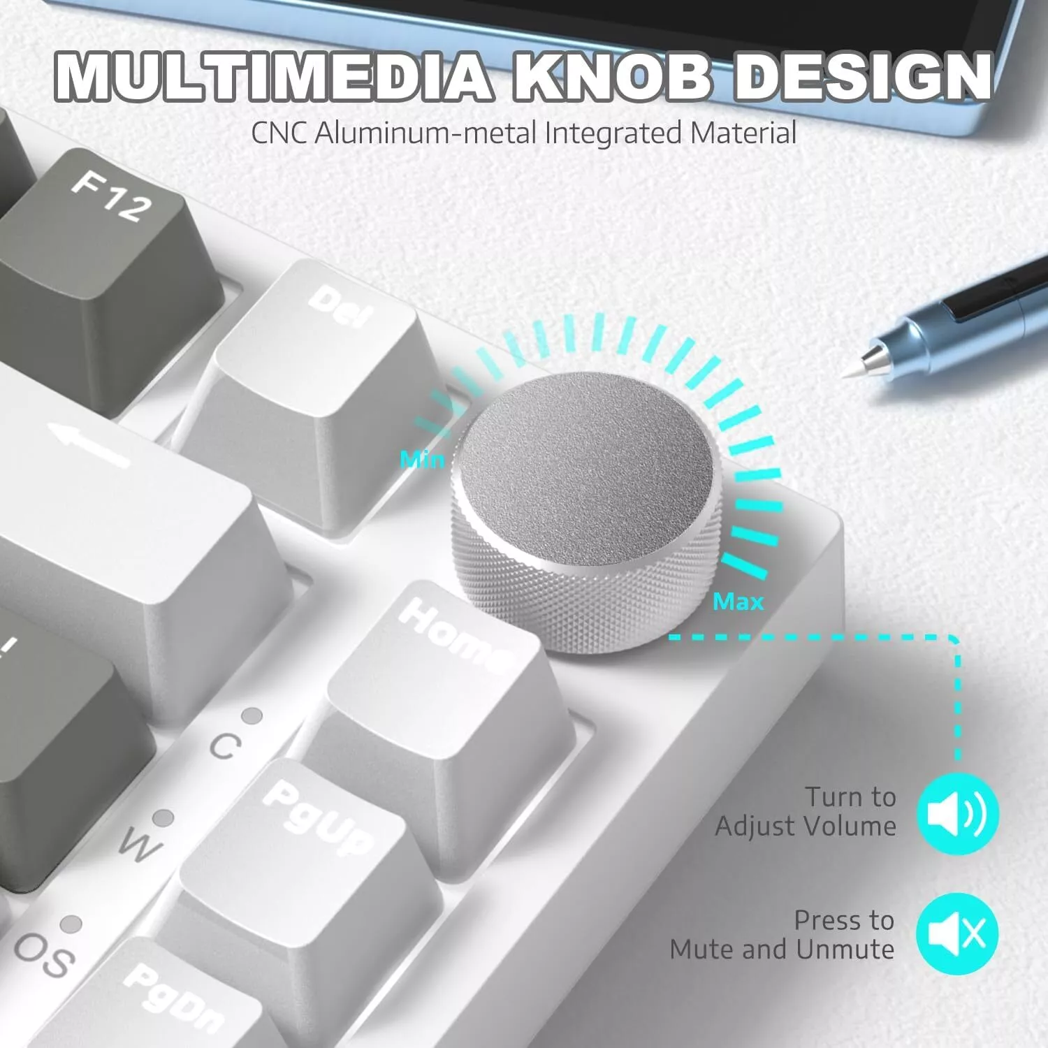 AJAZZ AK820 Mechanical Keyboard Hot Swapping 75% Layout with Knob Supprt win & Mac - Image 5