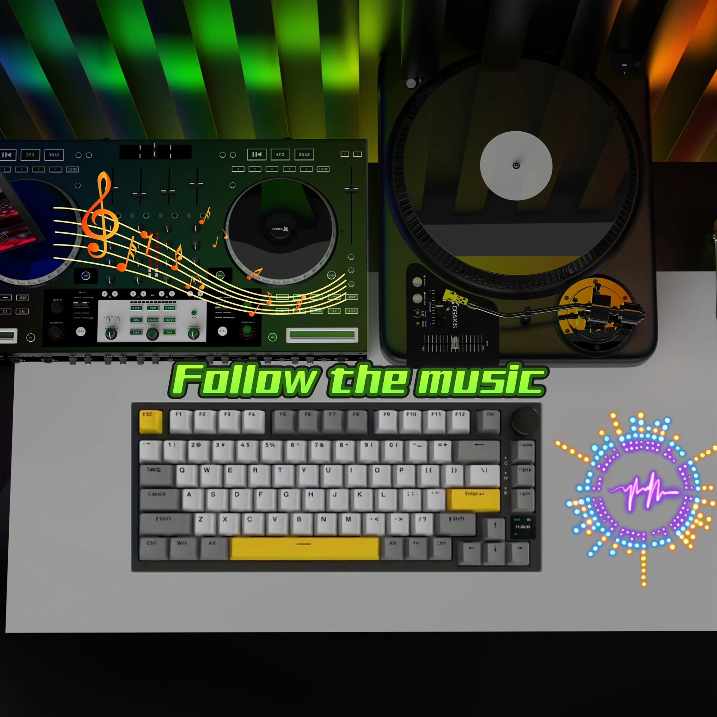 AJAZZ AK820 PRO Mechanical Keyboard TFT Screen Bluetooth /2.4G wireless /Wired Mode RGB Hot-Swap Compatible with Windows/Mac - Image 6