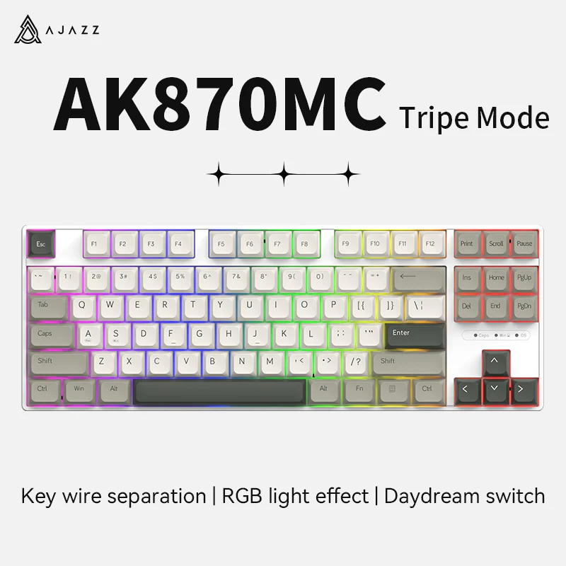 AJAZZ AK870 MC Keyboard 87-key layout Hot-swappable keys - Image 10