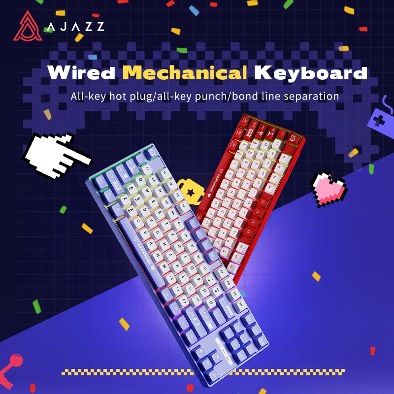 AJAZZ AK870 MC Keyboard 87-key layout Hot-swappable keys - Image 3