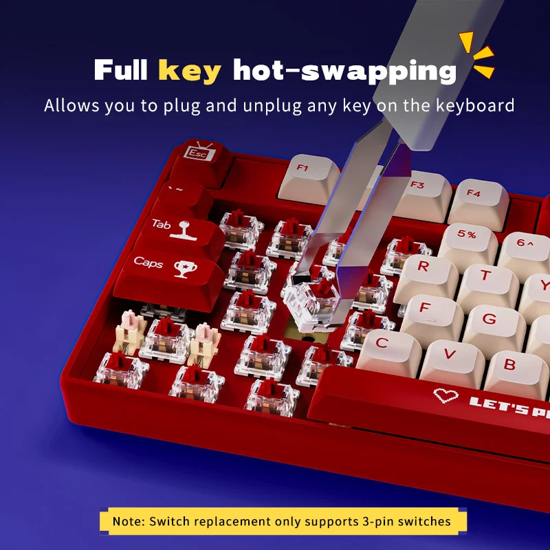 AJAZZ AK870 MC Keyboard 87-key layout Hot-swappable keys - Image 6