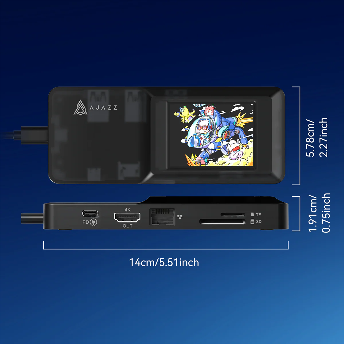 AJAZZ AKP01E High-speed mobile office visual screen stand Visual display PD100W fast charging 4K high-definition screen projection - Image 10