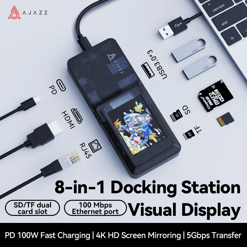 AJAZZ AKP01E High-speed mobile office visual screen stand Visual display PD100W fast charging 4K high-definition screen projection - Image 3