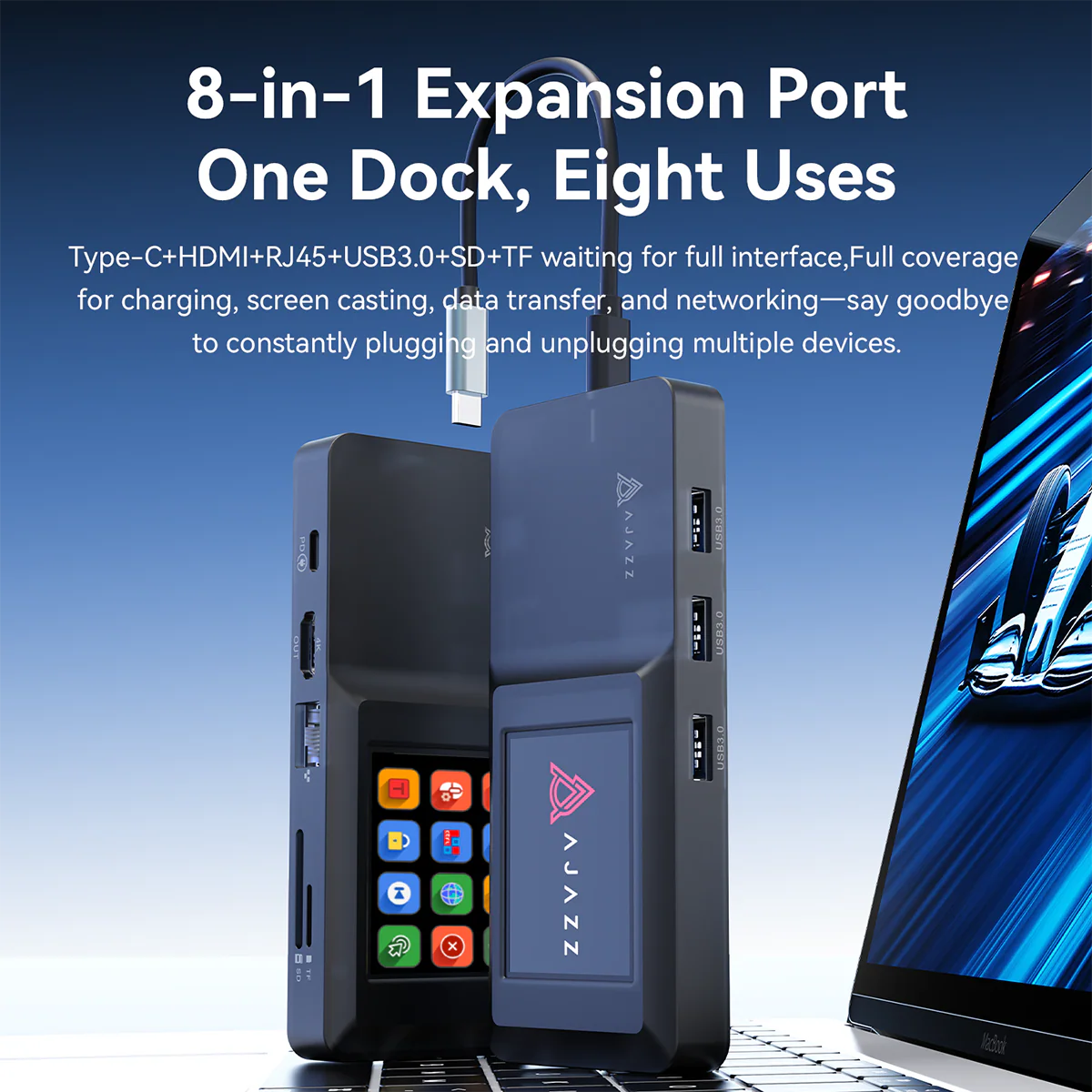 AJAZZ AKP01E High-speed mobile office visual screen stand Visual display PD100W fast charging 4K high-definition screen projection - Image 5