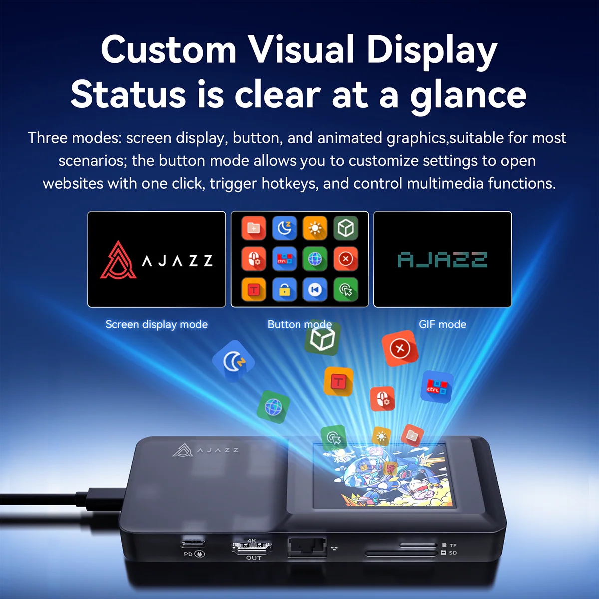 AJAZZ AKP01E High-speed mobile office visual screen stand Visual display PD100W fast charging 4K high-definition screen projection - Image 7