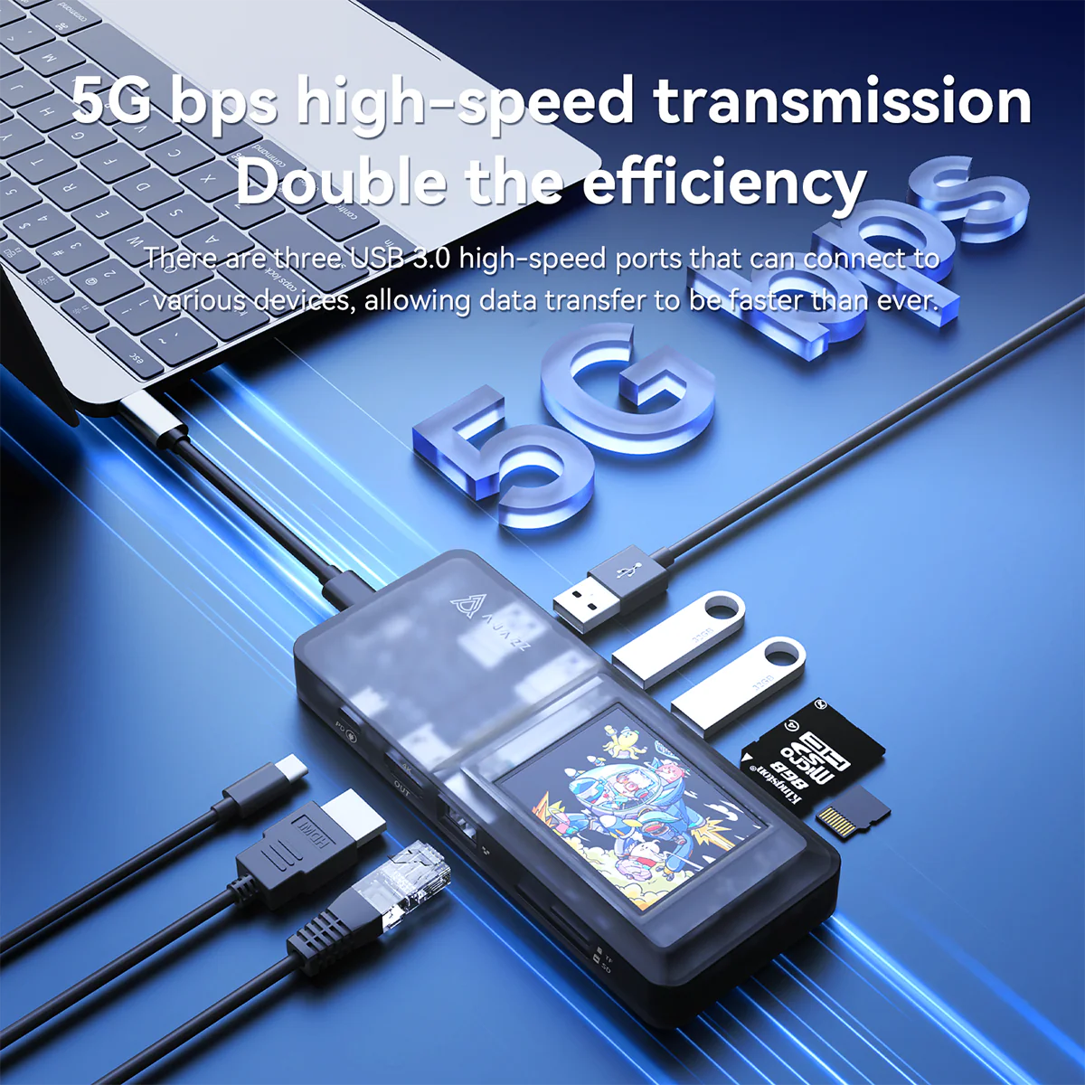 AJAZZ AKP01E High-speed mobile office visual screen stand Visual display PD100W fast charging 4K high-definition screen projection - Image 9