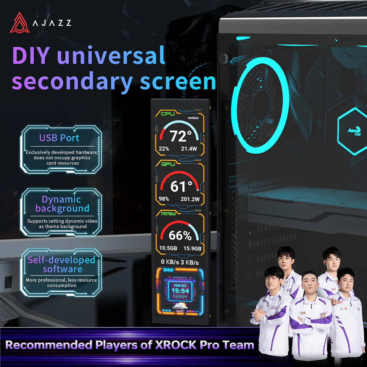 Ajazz AKP02 DIY Universal Secondary Screen 9.2 inches - Image 3