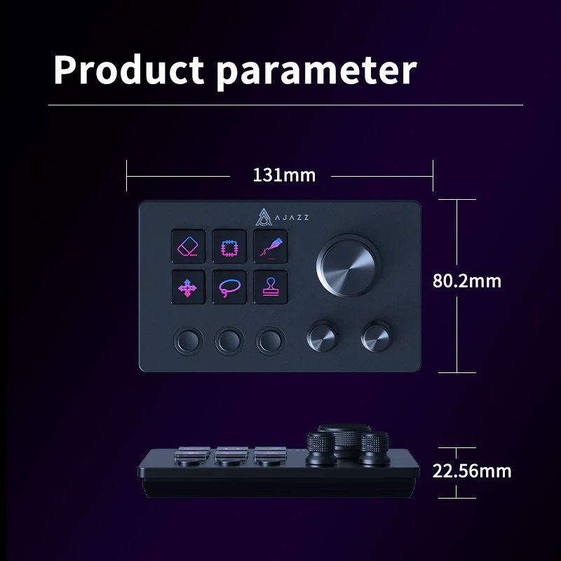 AJAZZ AKP03E Desk Controller Programmable knob button/multiple audio contro/one-click opening of software webpage - Image 10