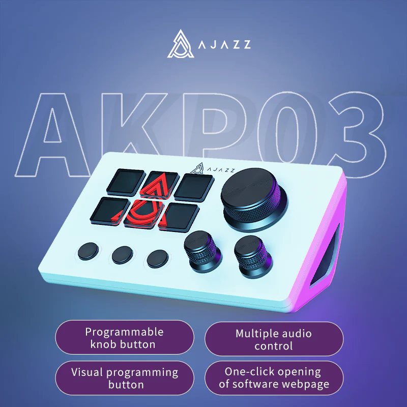 AJAZZ AKP03E Desk Controller Programmable knob button/multiple audio contro/one-click opening of software webpage - Image 3