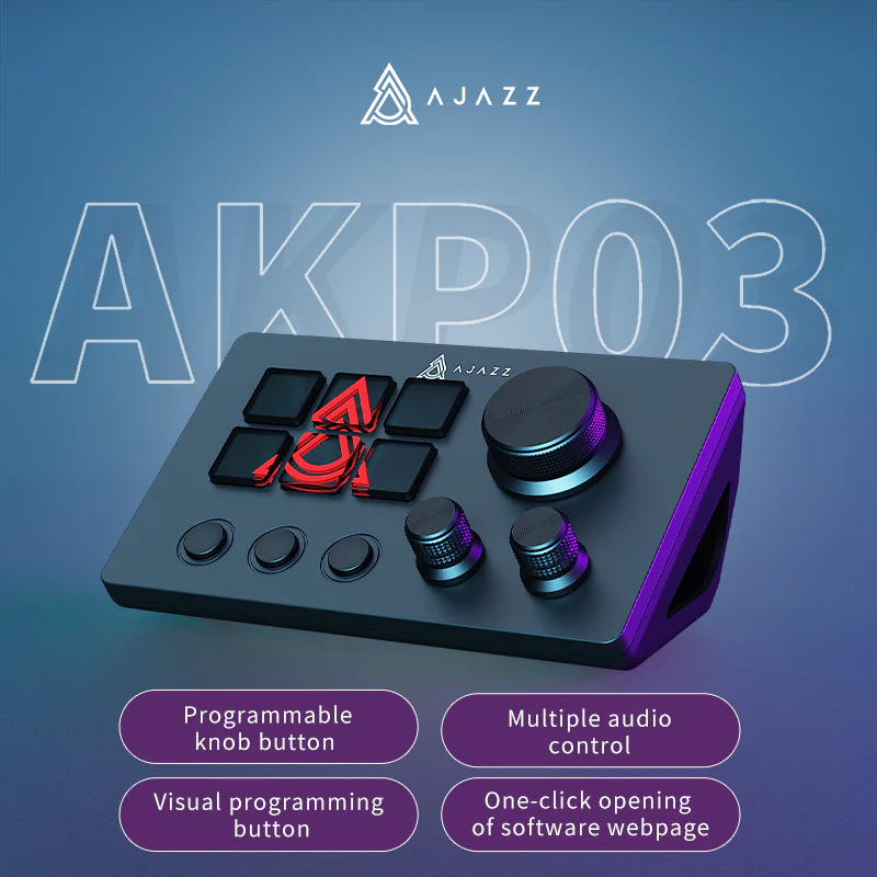 AJAZZ AKP03E Desk Controller Programmable knob button/multiple audio contro/one-click opening of software webpage - Image 4