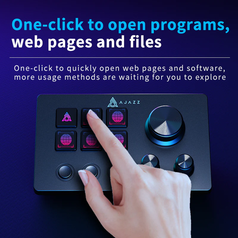 AJAZZ AKP03E Desk Controller Programmable knob button/multiple audio contro/one-click opening of software webpage - Image 7