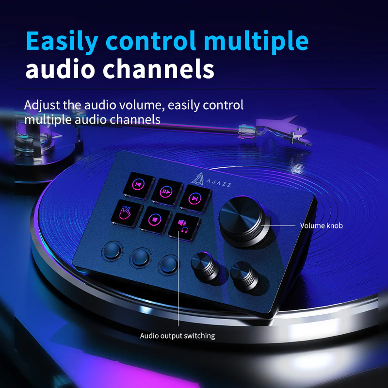 AJAZZ AKP03E Desk Controller Programmable knob button/multiple audio contro/one-click opening of software webpage - Image 8