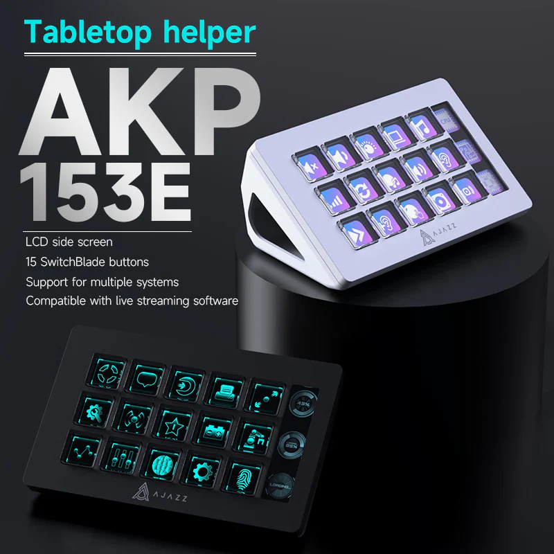 AJAZZ AKP153E Desktop Controller Console Panel With 15 Programmable Shortcut Keys, Detachable 40° Non-Slip Stand, Wired Connection, Compatible With Mac/Windows And Mainstream Live Streaming Software - Image 3