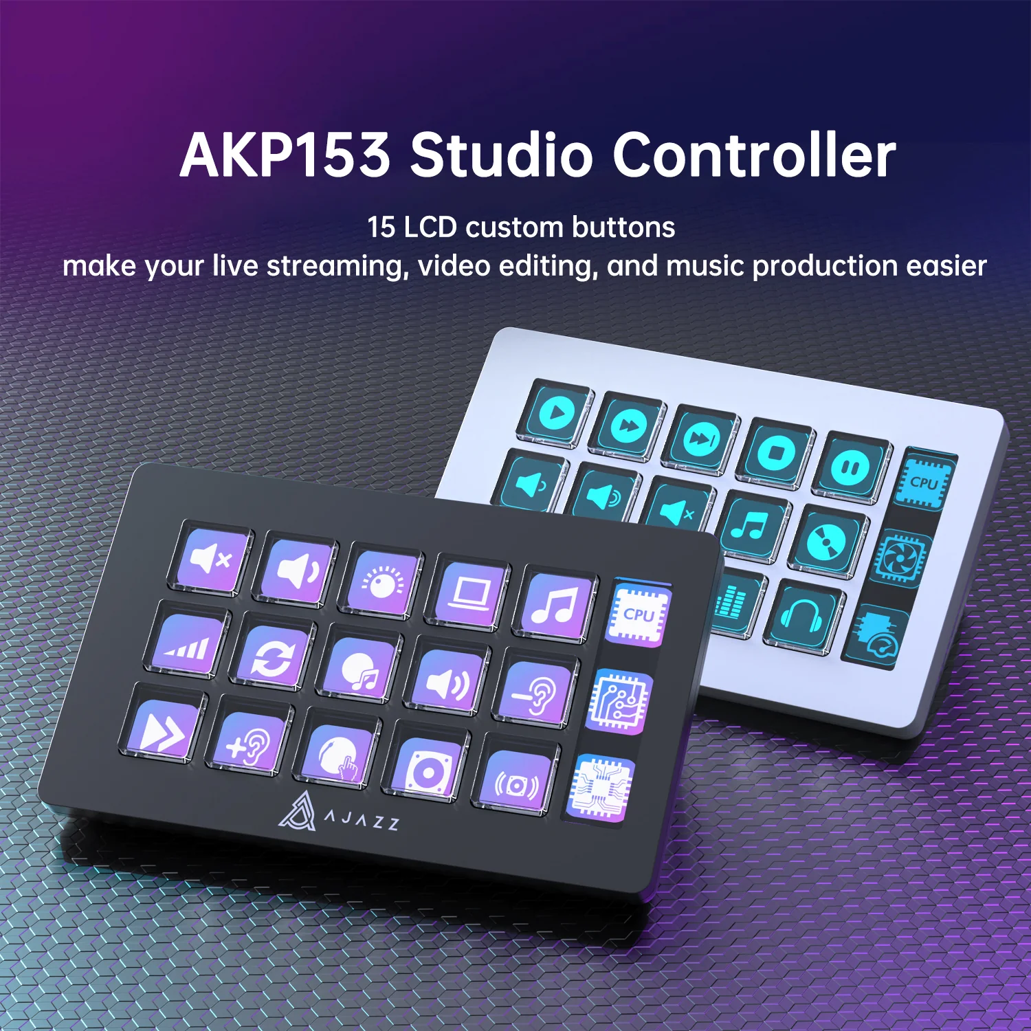 AJAZZ AKP153E Desktop Controller Console Panel With 15 Programmable Shortcut Keys, Detachable 40° Non-Slip Stand, Wired Connection, Compatible With Mac/Windows And Mainstream Live Streaming Software - Image 8