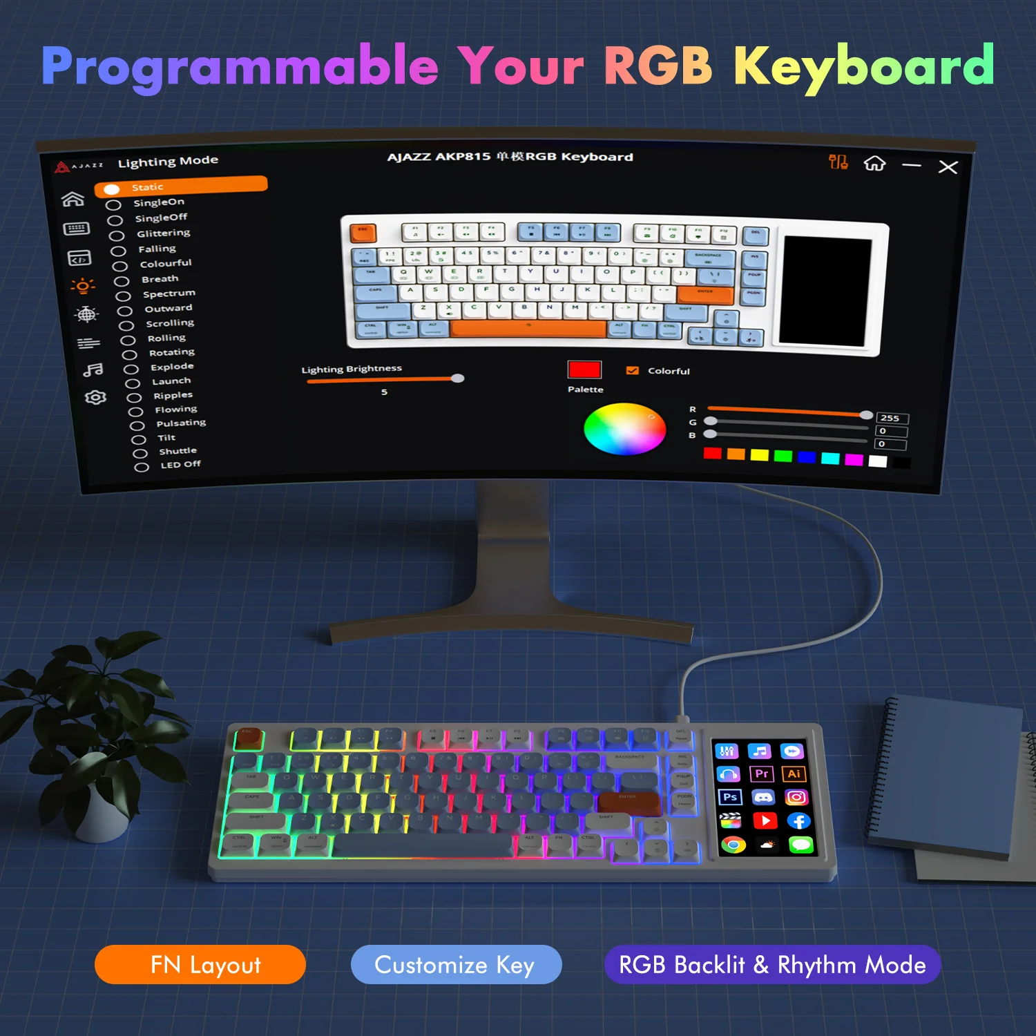 AJAZZ AKP815  Keyboard RGB Wired Version - Image 7