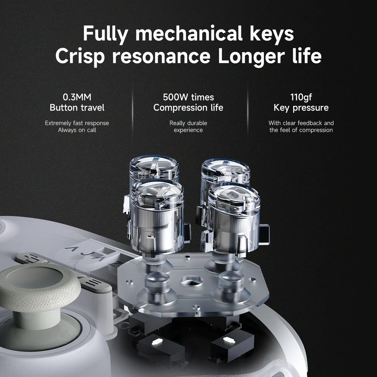 AJAZZ GP100 Wired/wireless Bluetooth Silent Conductive Silicone Button Gaming Mouse 1000mAh Suitable for PC, Switch, Android IOS - Image 9