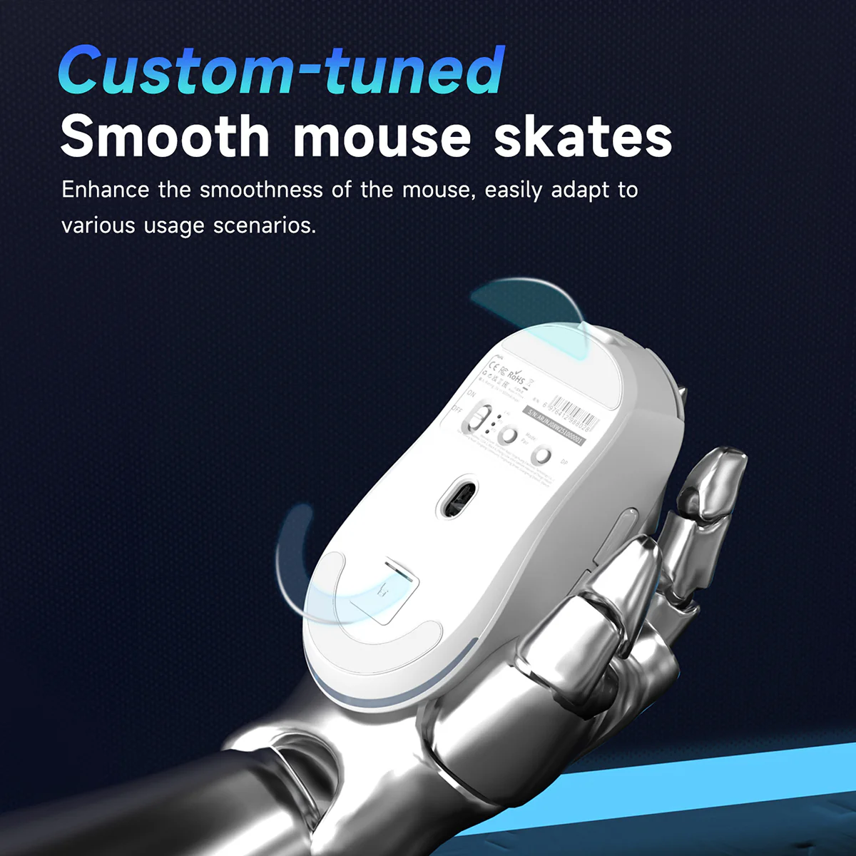 AJAZZ NJ08 Gaming Mouse mouseAll-round type Wired/2.4G Wireless/Bluetooth Type-C charging - Image 12