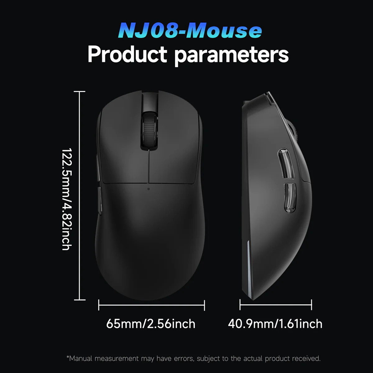 AJAZZ NJ08 Gaming Mouse mouseAll-round type Wired/2.4G Wireless/Bluetooth Type-C charging - Image 13