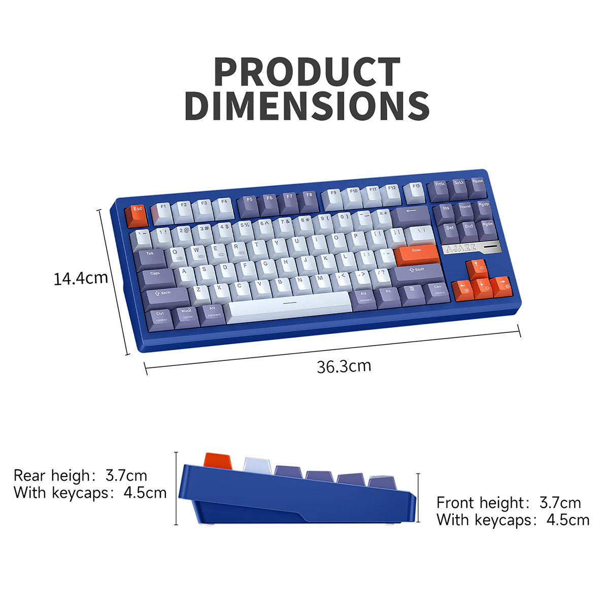 AJAZZ QS87 Aluminum Alloy Retro Mechanical Series Keyboard Three-mode - Image 8