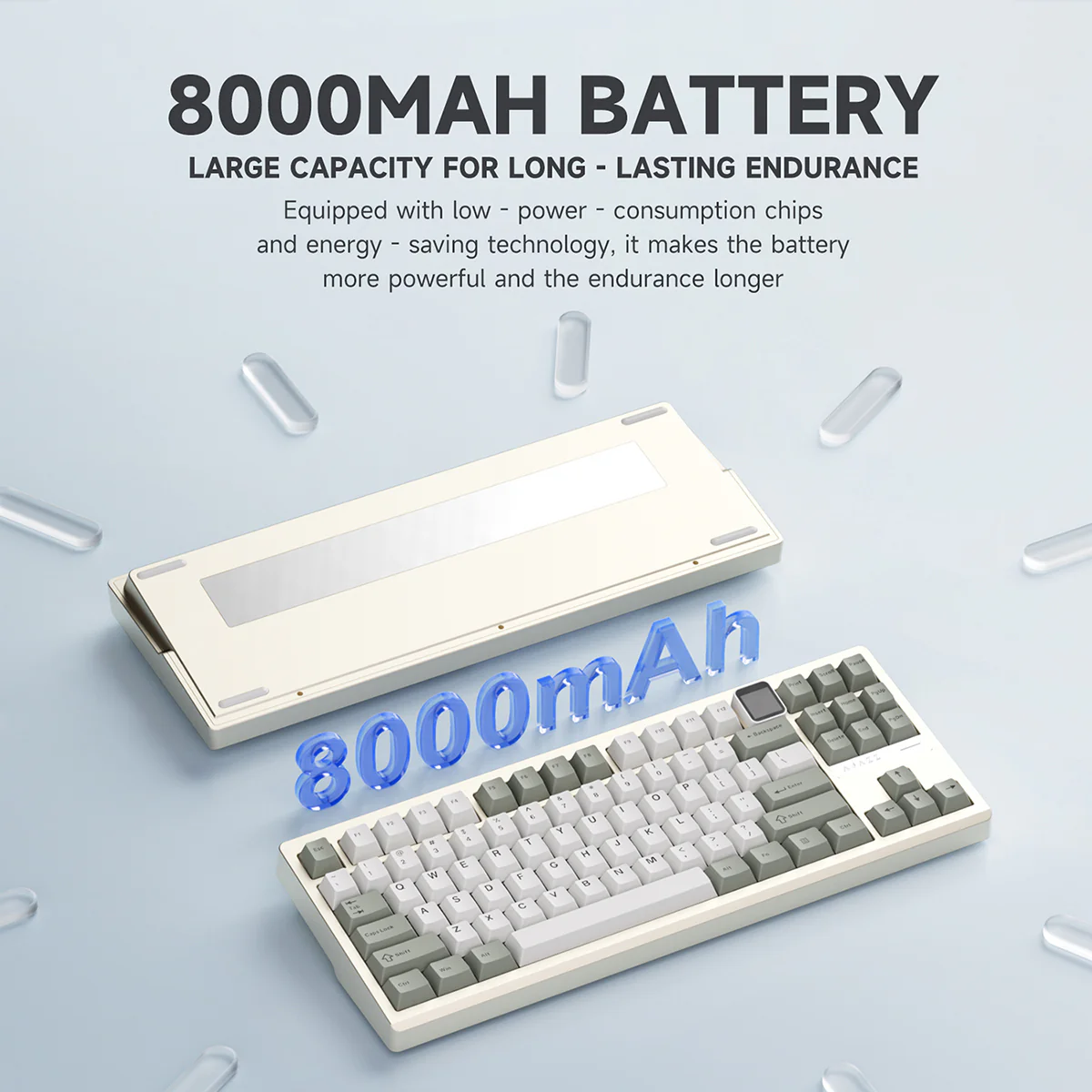 AJAZZ QS87 Aluminum Alloy Retro Mechanical Series Keyboard Three-mode - Image 9